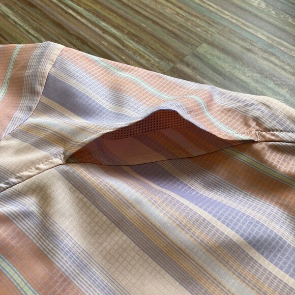 Columbia Silver Ridge Short Sleeve Shirt Omni-Shade Utility Pocket Pink Stripe - Picture 7 of 8